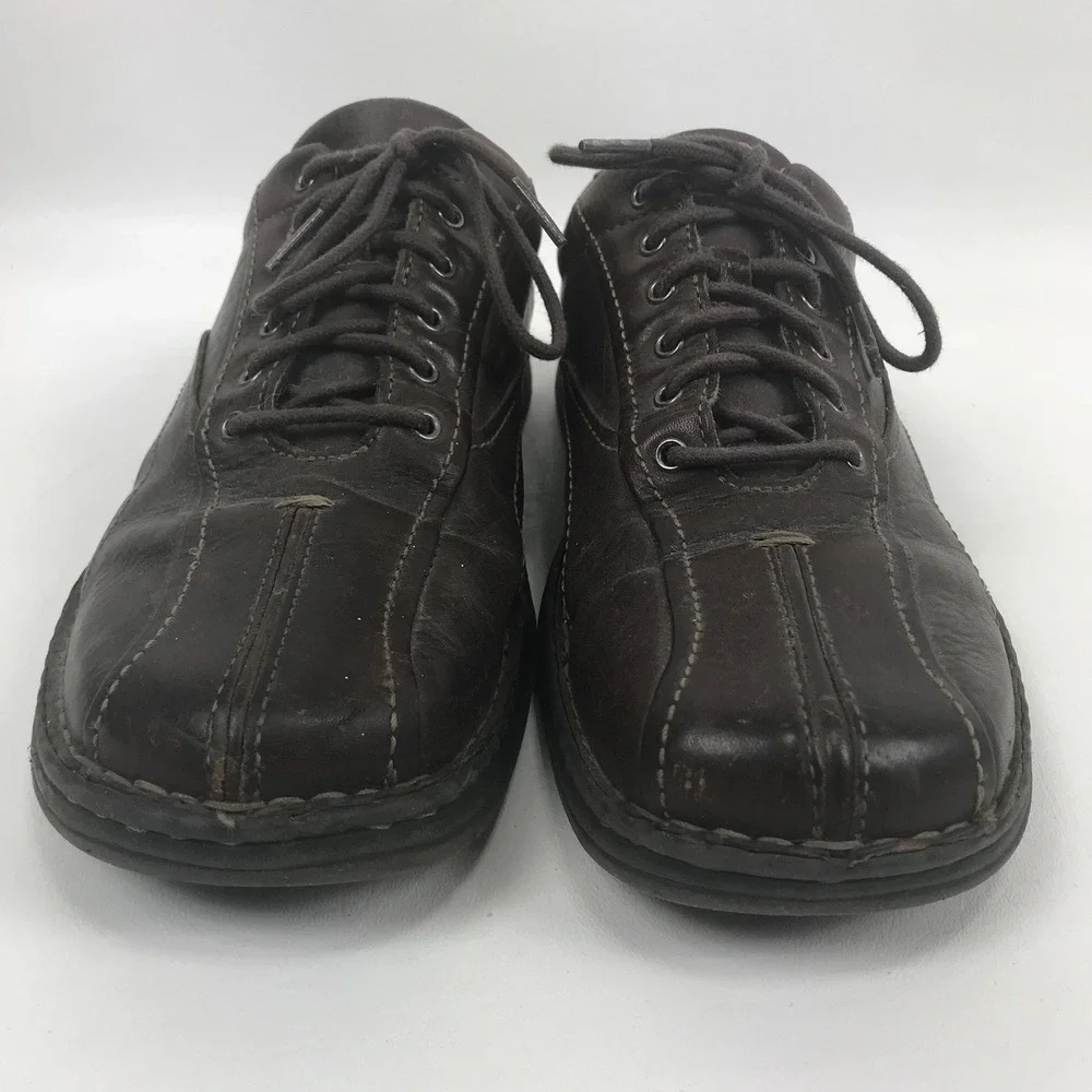 Clarks Nebulae Shoes Bicycle Toe Lace Up Loafer Mens Size 9M Brown Leather 75051